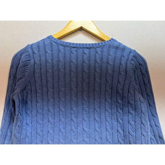 St. John's Bay Women's Fisherman Cable Knit Pullover Sweater Size PL Blue - Picture 10 of 11